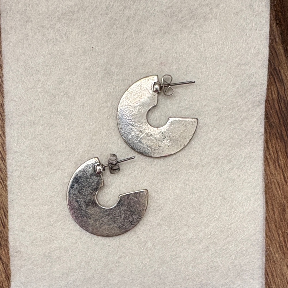 Sterling Silver Tone Open Circle Stud Earrings - Women's Jewelry